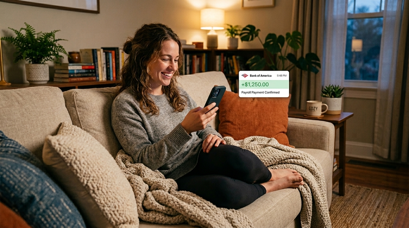Person earning money from home using different income methods
