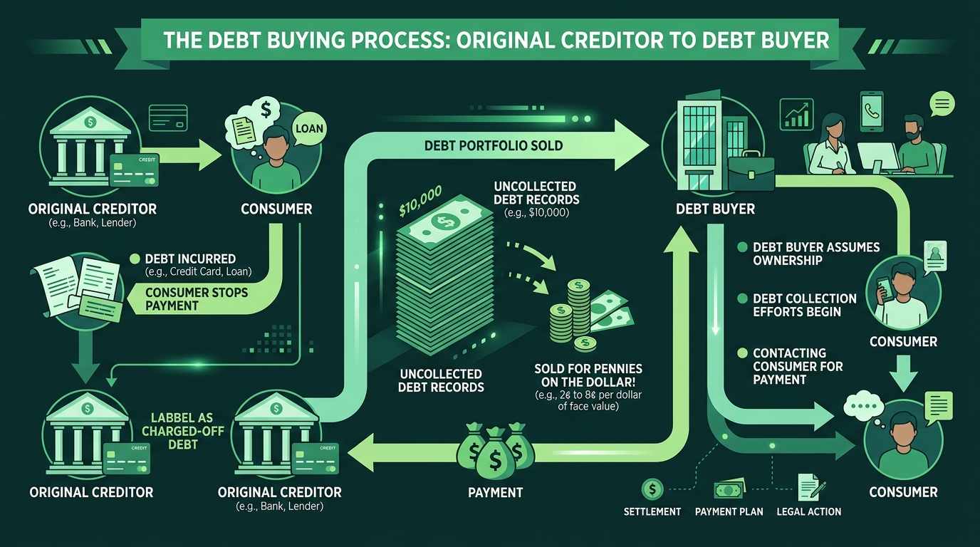How Portfolio Recovery Associates buys debt from original creditors for pennies on the dollar