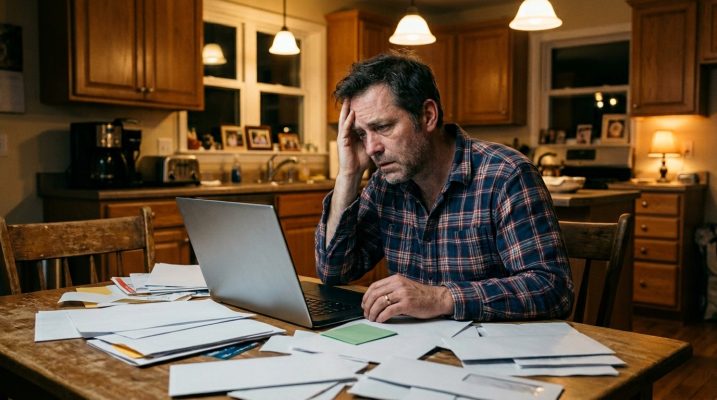 National Debt Relief review 2026 showing person researching debt settlement options online