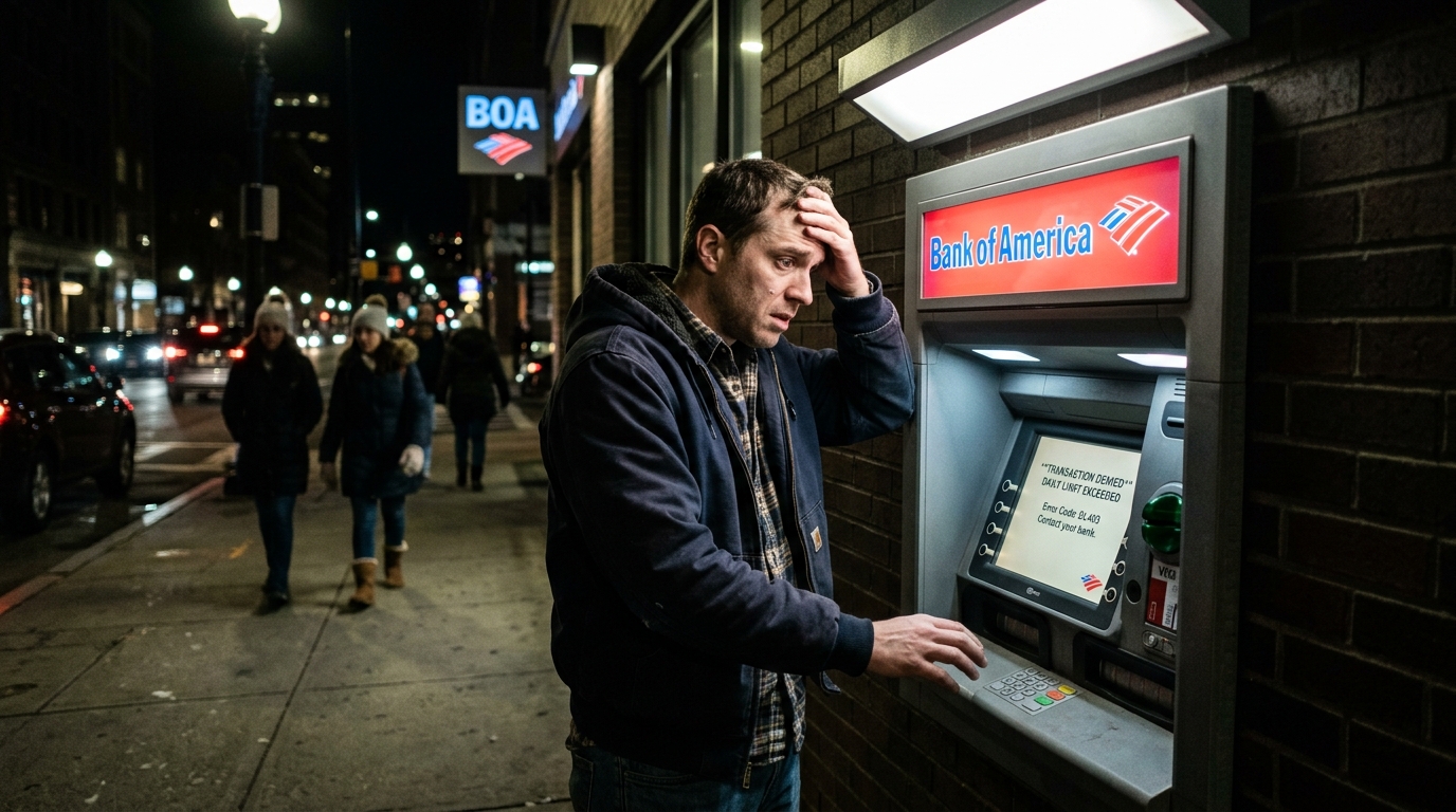 New bank withdrawal rules 2026 guide showing person hitting ATM withdrawal limit